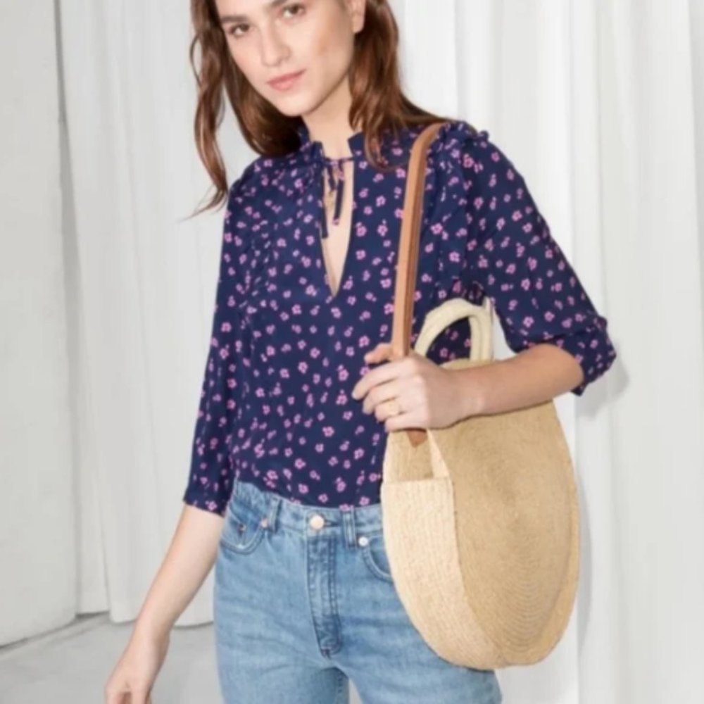 & Other Stories Ditsy Floral Print Ruffle Top | 4